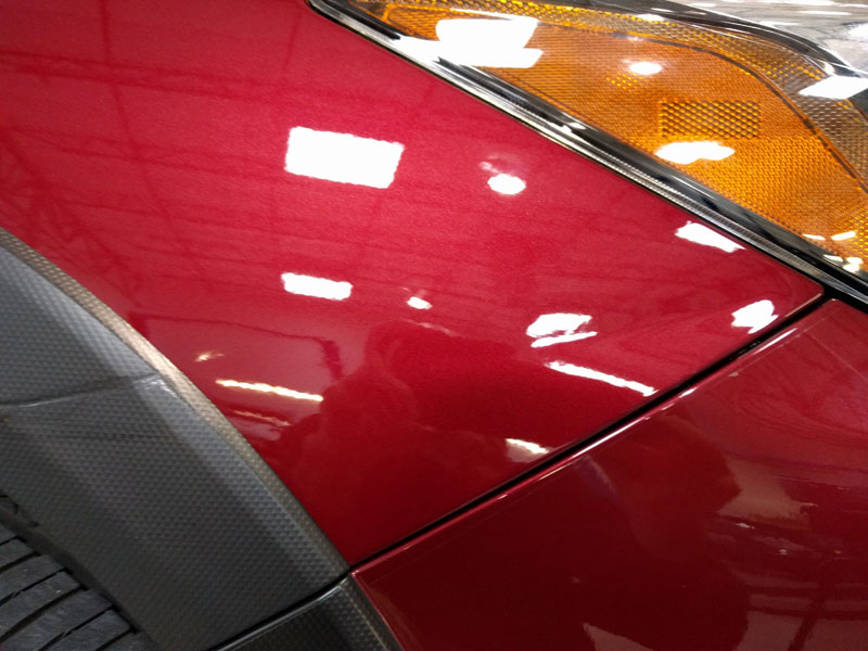 Damaged Crosstrek Fender with Clear Bra - After removal